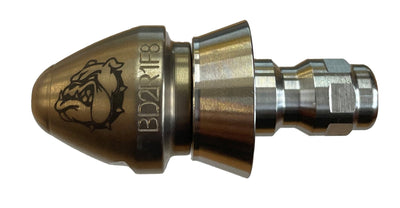Bulldog drain cleaning penetrating nozzle, ¼ inch with quick connect