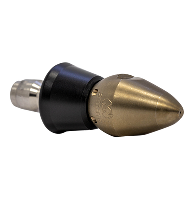 Bandit drain cleaning nozzle with slim PVC skirt for tight spaces (1/4")