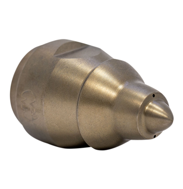 Drain cleaning nozzle for navigating tight spaces (1/4 inch)