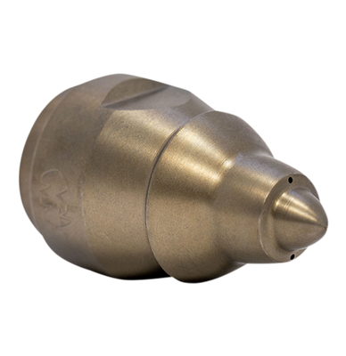 Drain cleaning nozzle for navigating tight spaces (1/4 inch)