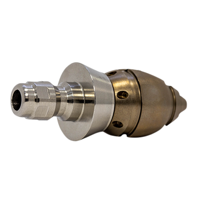 Bandit Side Cutter Thruster drain cleaning nozzle with stainless steel skirt for durability (1/4")