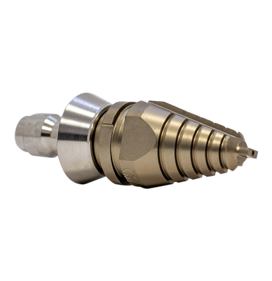 Predator Side Cutter Penetrator Screwdriver Nozzle with QR-C one piece stainless steel skirt for drain cleaning