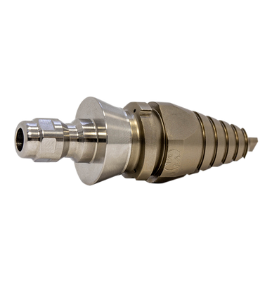 Predator Side Cutter Penetrator Screwdriver Nozzle with QR-C one piece stainless steel skirt for drain cleaning