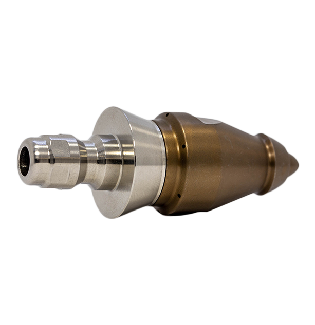 Beaver Invader Nozzle with QR-C one piece stainless steel skirt for drain cleaning