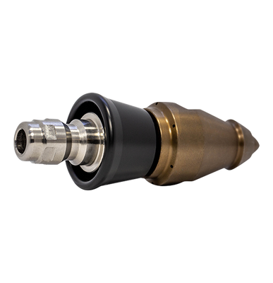 Beaver Invader Nozzle with QR-A slim PVC skirt for drain cleaning