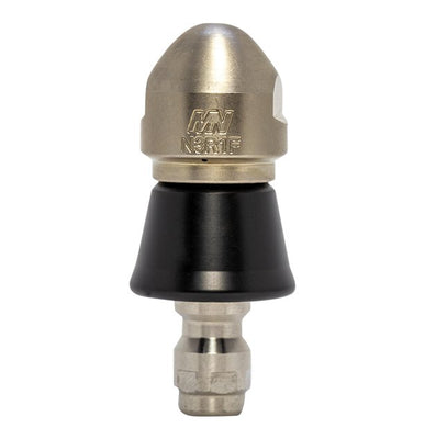 Negotiator Nozzle 1/4" series with QR-A slim PVC skirt for drain cleaning