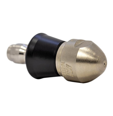Negotiator Nozzle 1/4" series with QR-A slim PVC skirt for drain cleaning