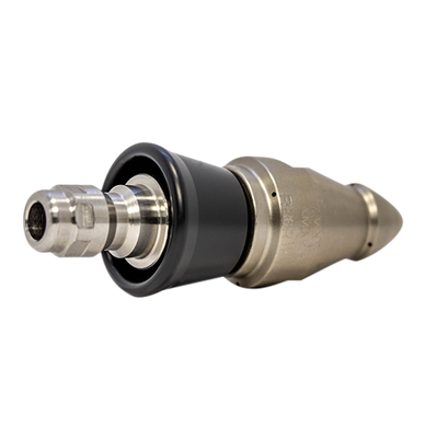 Root Rat Invading drain cleaning nozzle with slim PVC skirt for tight spaces (1/4")