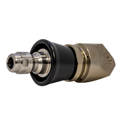 Trivector Penetrating drain cleaning nozzle with QR-A adapter and slim PVC skirt (1/4")