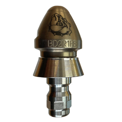 Bulldog drain cleaning penetrating nozzle, ¼ inch with quick connect