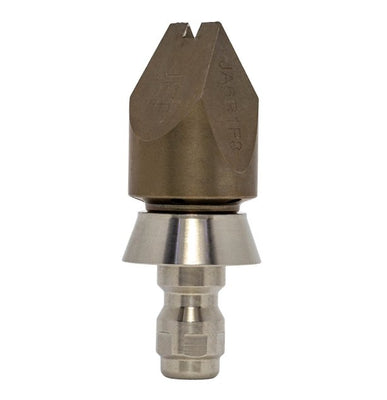 Drain cleaning nozzles with stainless steel skirt for protection (1/4 inch, QR-C)