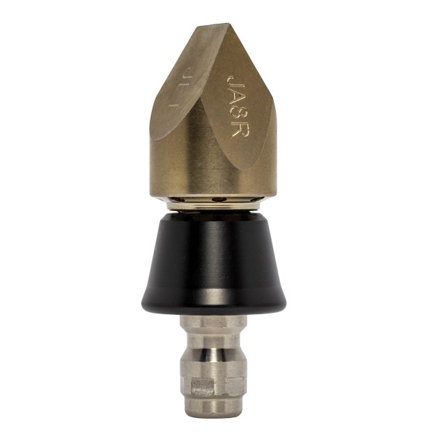 Jetaxe drain cleaning nozzles, ¼ inch with slim PVC skirt