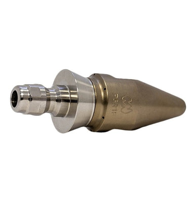 Predator Nozzle 1/4" series with QR-C one piece stainless steel skirt for drain cleaning