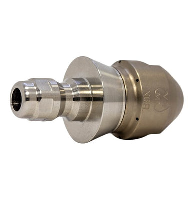 Negotiator Nozzle 1/4" series with QR-C one piece stainless steel skirt for drain cleaning