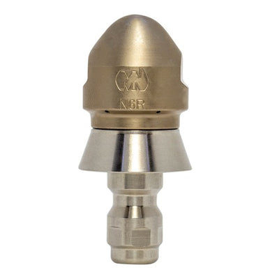 Negotiator Nozzle 1/4" series with QR-C one piece stainless steel skirt for drain cleaning