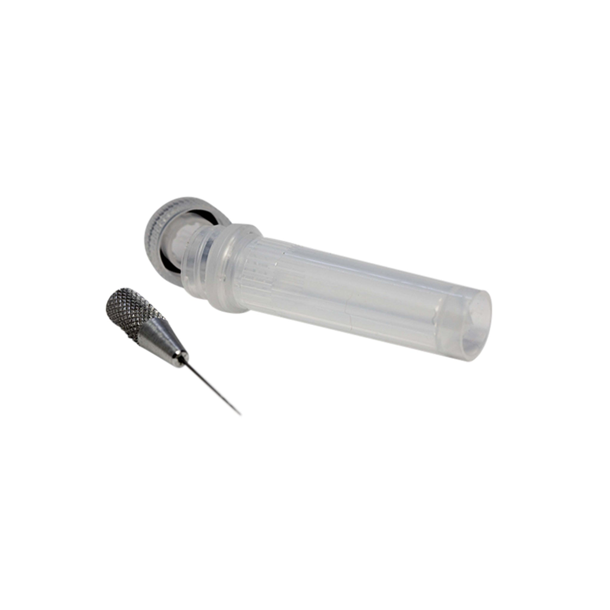 Drain cleaning nozzle tip cleaner with capsule