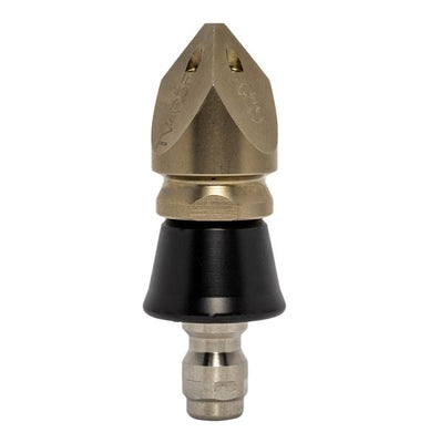 Trivector Penetrating drain cleaning nozzle with QR-A adapter and slim PVC skirt (1/4")