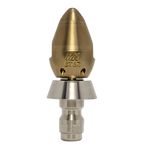 Bandit drain cleaning nozzle with stainless steel skirt for durability (1/4")