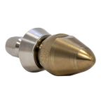 Bandit drain cleaning nozzle with stainless steel skirt for durability (1/4")