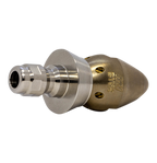 Bandit drain cleaning nozzle with stainless steel skirt for durability (1/4")