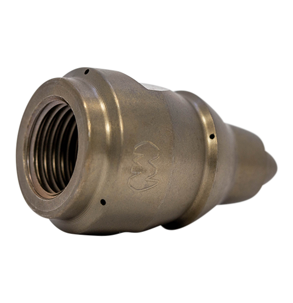 Drain cleaning nozzle for navigating tight spaces (1/4 inch)