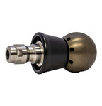 Smaller drain cleaning nozzle with protective PVC skirt for forceful clearing (1/8 inch, QR-B)