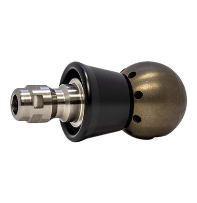 Smaller drain cleaning nozzle with protective PVC skirt for forceful clearing (1/8 inch, QR-B)
