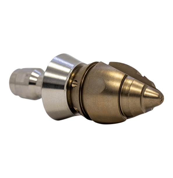 Bandit Side Cutter Thruster drain cleaning nozzle with stainless steel skirt for durability (1/4")