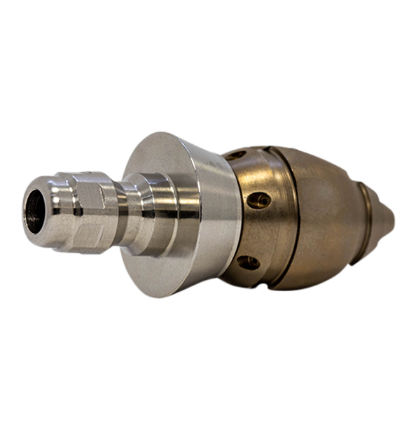 Bandit Side Cutter Thruster drain cleaning nozzle with stainless steel skirt for durability (1/4")