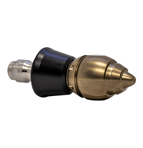 Bandit Side Cutter Thruster drain cleaning nozzle with slim PVC skirt for tight spaces (1/4")
