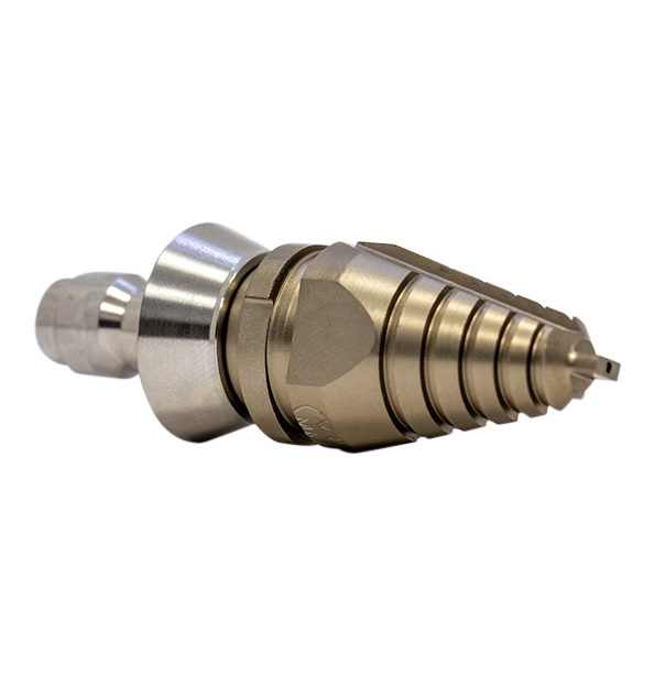Predator Side Cutter Penetrator Screwdriver Nozzle with QR-C one piece stainless steel skirt for drain cleaning