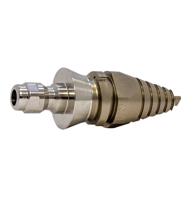 Predator Side Cutter Penetrator Screwdriver Nozzle with QR-C one piece stainless steel skirt for drain cleaning