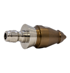 Beaver Invader Nozzle with QR-C one piece stainless steel skirt for drain cleaning