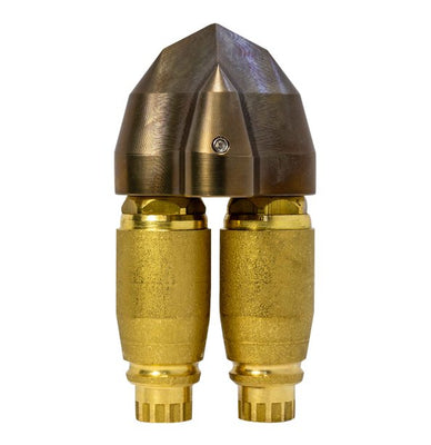 Root Ranger double barrel drain cleaning nozzle for increased cleaning power (1/4")
