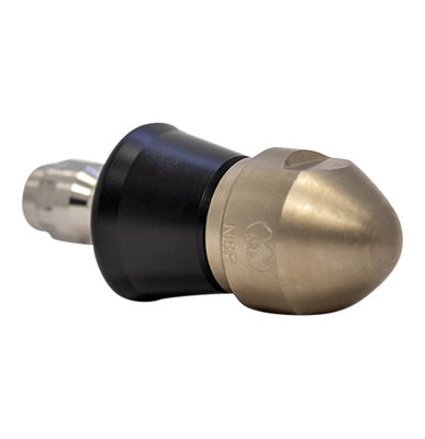 Negotiator Nozzle 1/4" series with QR-A slim PVC skirt for drain cleaning