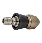 Negotiator Nozzle 1/4" series with QR-A slim PVC skirt for drain cleaning