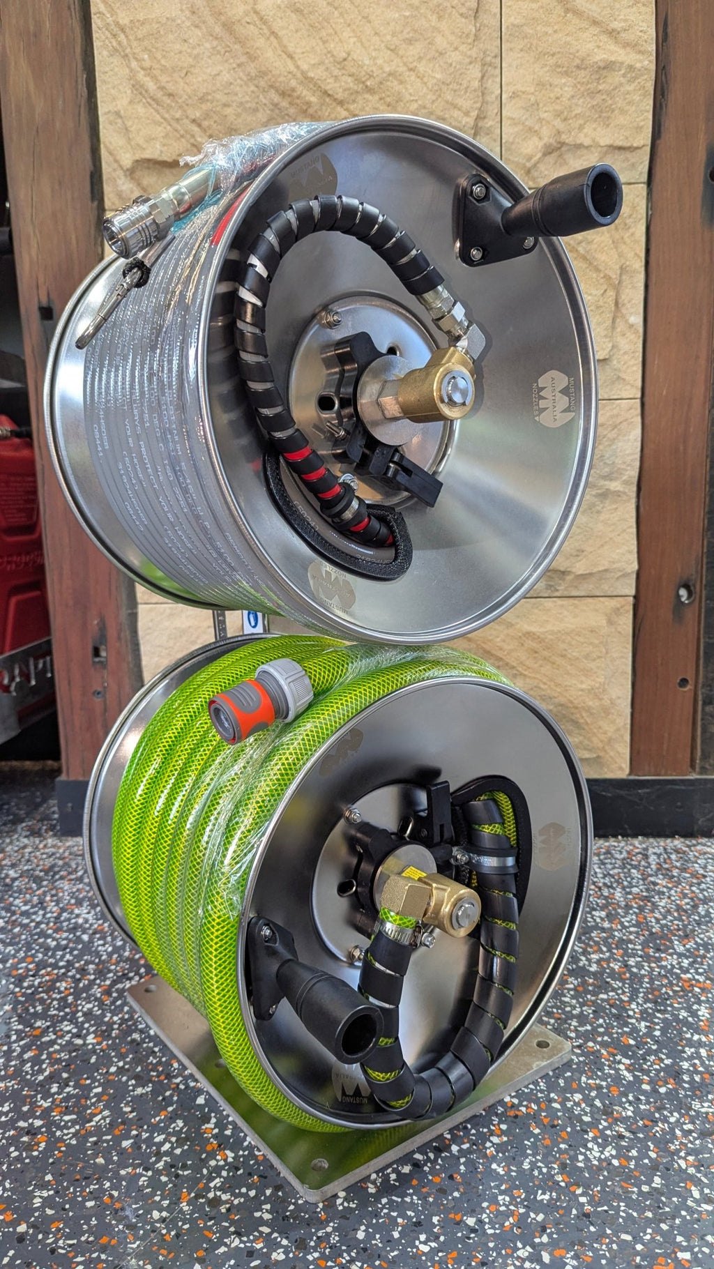 Stainless Steel - Mini Double Stacker Hose Reel