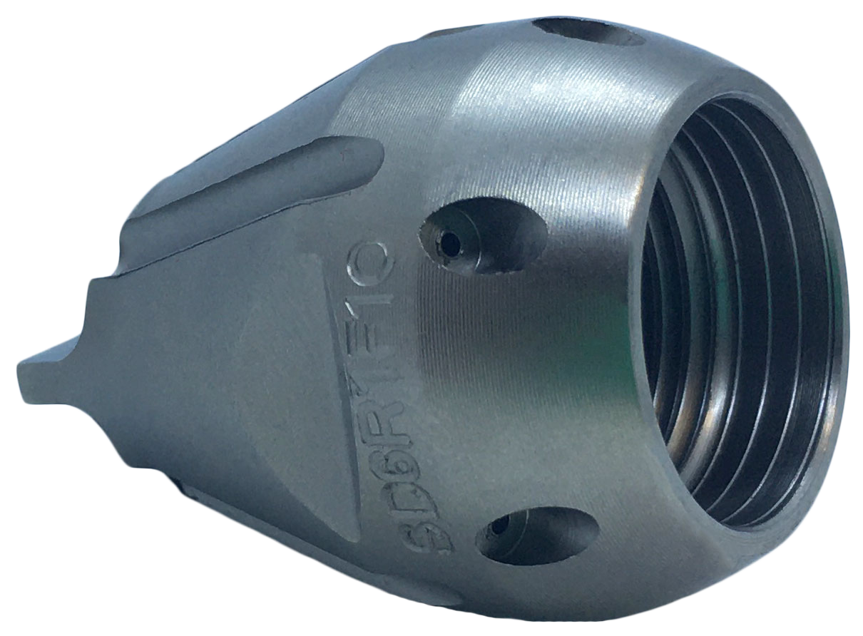 Screwdriver Invader drain cleaning nozzle for navigating through pipes (3/8")
