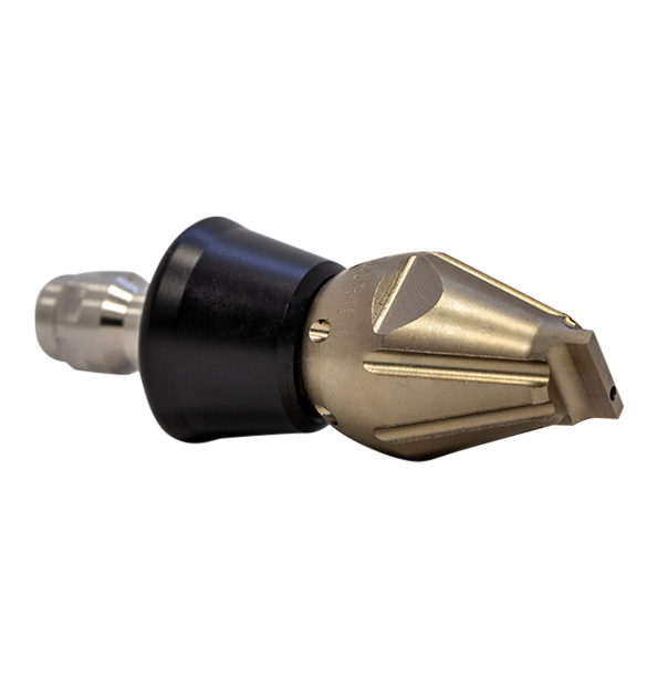 Screwdriver Invader drain cleaning nozzle with slim PVC skirt for tight spaces (1/4")