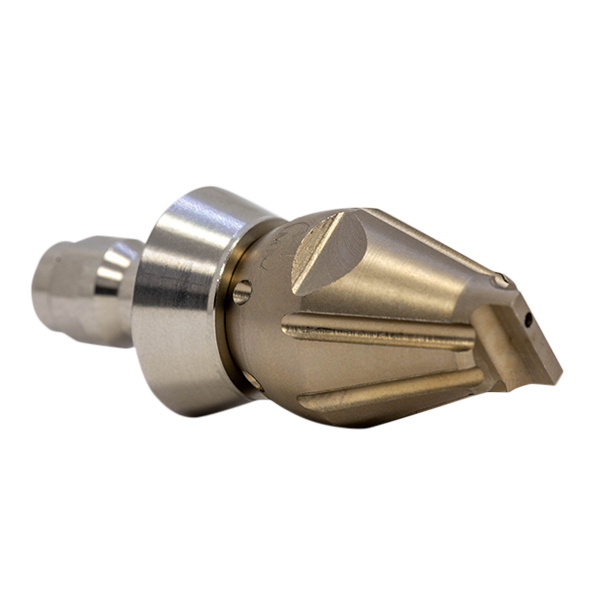 Screwdriver Invader drain cleaning nozzle with stainless steel skirt for durability (1/4")