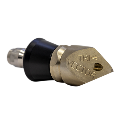 Trivector Penetrating drain cleaning nozzle with QR-A adapter and slim PVC skirt (1/4")
