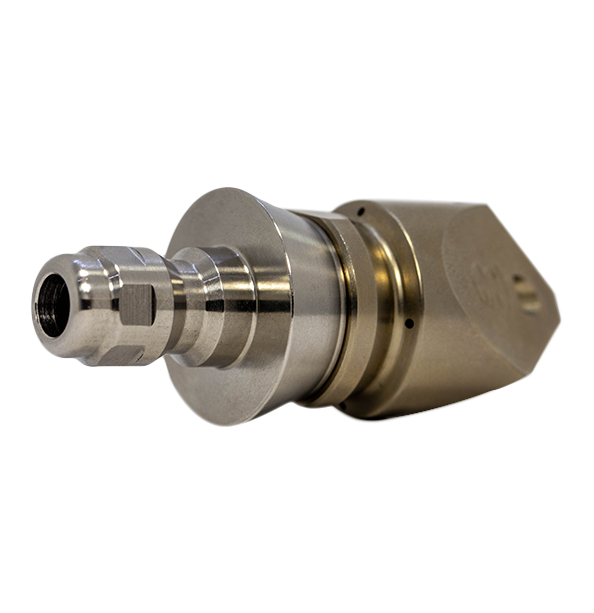 Trivector Penetrating drain cleaning nozzle with stainless steel skirt for durability (1/4")