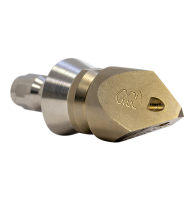 Trivector Penetrating drain cleaning nozzle with stainless steel skirt for durability (1/4")
