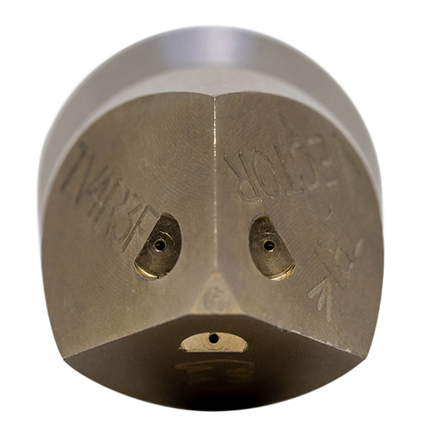 Trivector Penetrating drain cleaning nozzle with stainless steel skirt for durability (1/4")