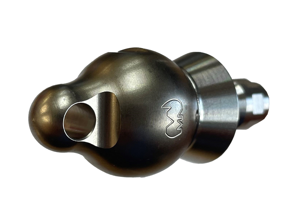 Wrecking Ball Thruster Nozzle 1/4" with QR-C one piece stainless steel skirt for drain cleaning