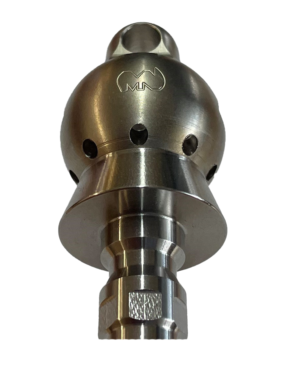 Wrecking Ball Thruster Nozzle 1/4" with QR-C one piece stainless steel skirt for drain cleaning
