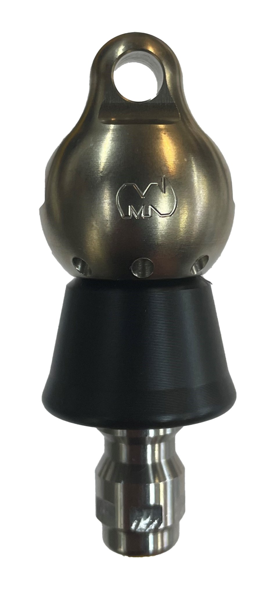 Wrecking Ball Thruster Nozzle 1/4" with QR-B protective PVC skirt for drain cleaning