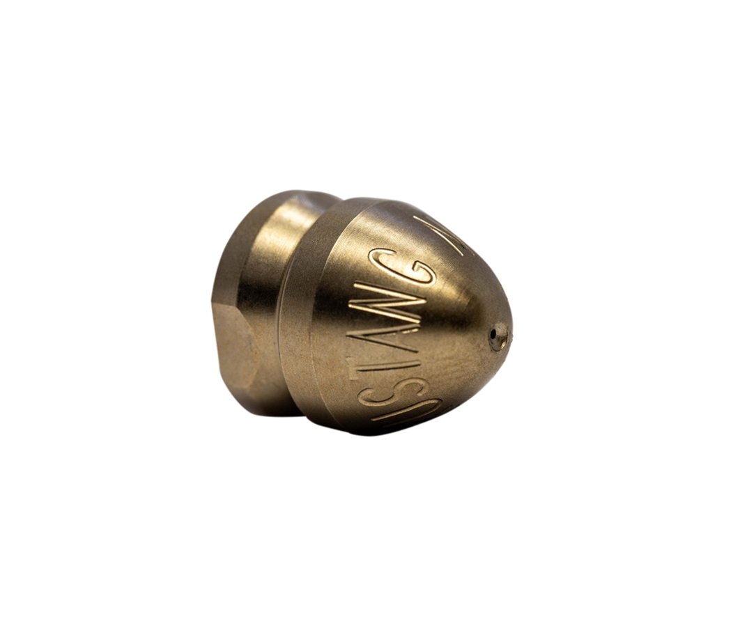 Compressor nozzle for attaching to air compressor for drain cleaning (1/8")