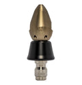 Bandit drain cleaning nozzle with slim PVC skirt for tight spaces (1/4")