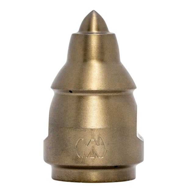 Drain cleaning nozzle for navigating tight spaces (1/4 inch)